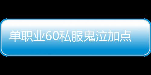 单职业60私服鬼泣加点（单职业60版本鬼泣带什么首饰）